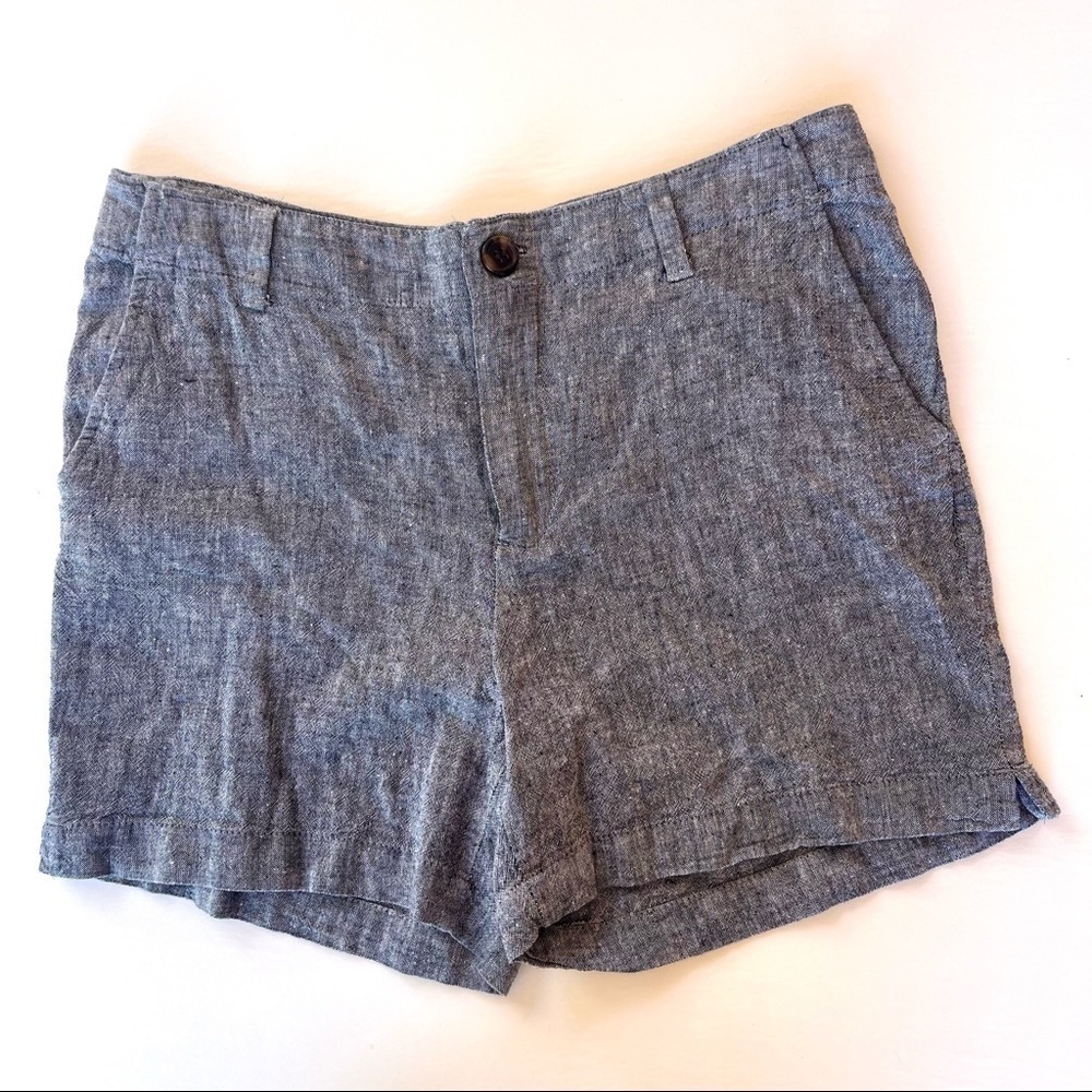 H&M Linen Blend Flat Front Shorts Size 6